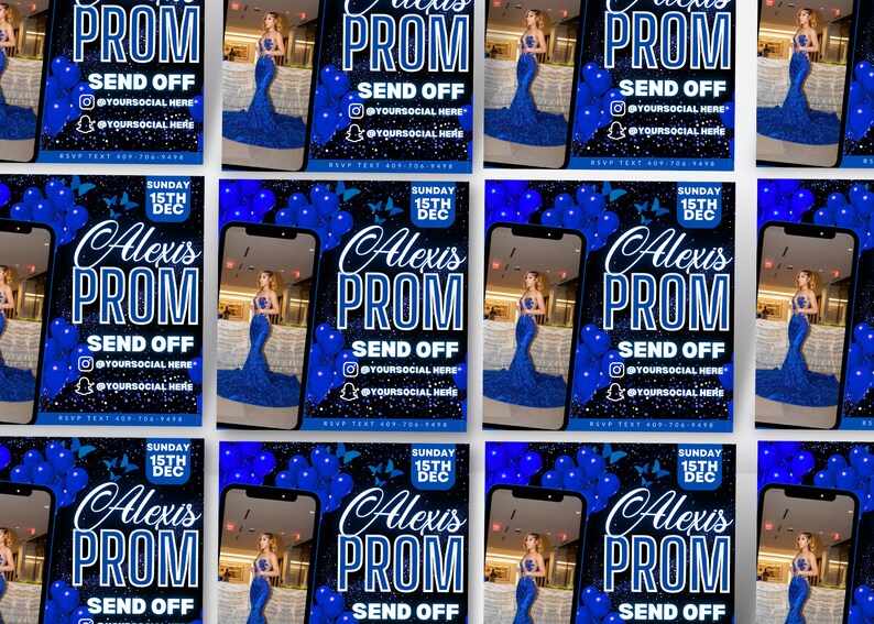 Editable Prom Flyer Dress Reveal Prom Party Flyer Prom Etsy