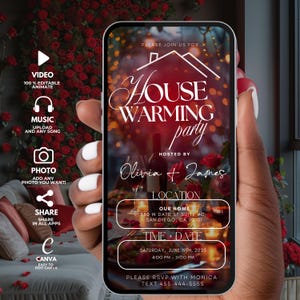 Digital Housewarming Party Invite, New Home Celebration, House Warming Invitation, Welcome Home Editable Template, New Apartment Evite