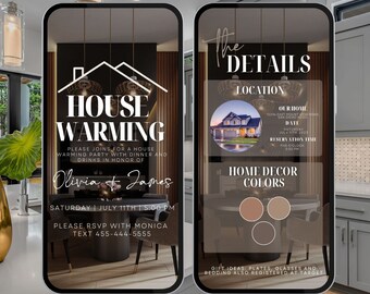Digital Housewarming Party Invitation, New Home Celebration, Editable Welcome Home Template, House Warming Evite, New Apartment Invite