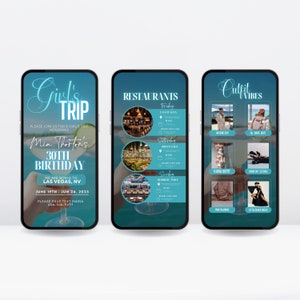 Girls Trip Itinerary, Itinerary Template, Travel Itineray, Birthday