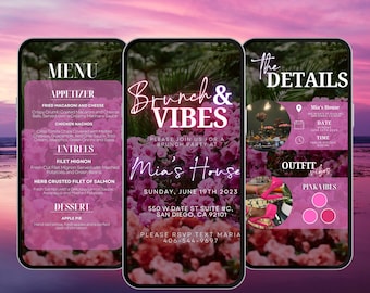 Brunch Flyer Invite, Digital Birthday Brunch Invitation, Brunch Menu, breakfast invitation brunch invite, birthday brunch template invite