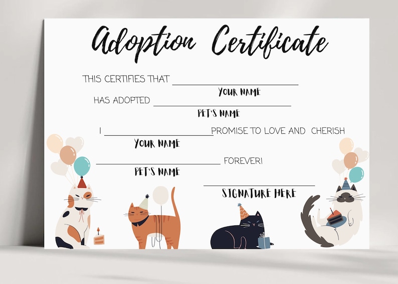 Editable Adoption Certificate Kitty - Il 794xN.4486053641 4cpz 