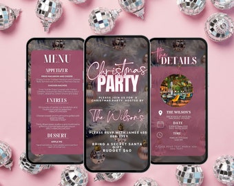 Digital Christmas Invitation, Christmas Menu, Editable Holiday Menu, Christmas Invite, Friendmas Dinner Menu, Menu Invite, Digital Menu