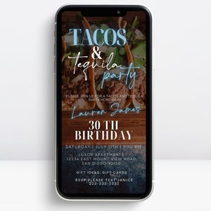 Fiesta Birthday Party Invitation, Digital Tacos & Tequila, Mexican Fiesta Dinner Theme, Floral Birthday Invite, Margaritas Itinerary