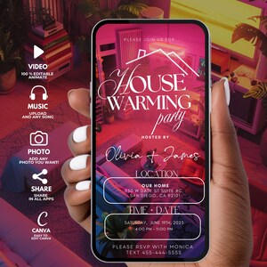 Digital Housewarming Party Invite, New Home Celebration, House Warming Invitation, Welcome Home Editable Template, New Apartment Evite