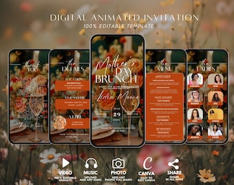 Boho Floral Mother's Day Brunch Invitation: Animated Video (Digital)