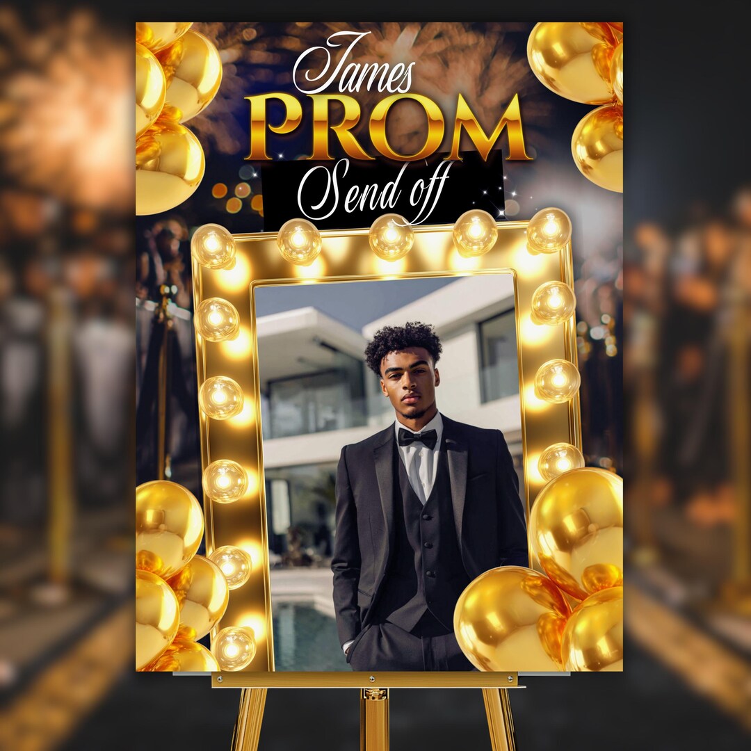 Prom Printable Black and Gold Prom Welcome Sign Template, Editable Prom & Graduation ...