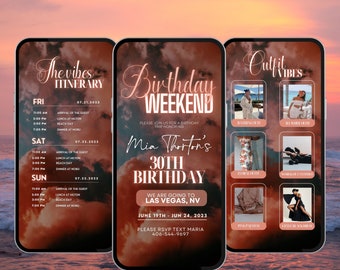 Birthday Weekend Itinerary Template: Girls Trip, Travel Schedule (Digital)