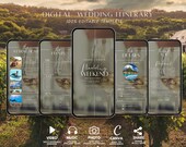 Destination Wedding Invitation, Digital Travel Itinerary, Tropical Wedding Weekend Planner, Editable Abroad Getaway Schedule
