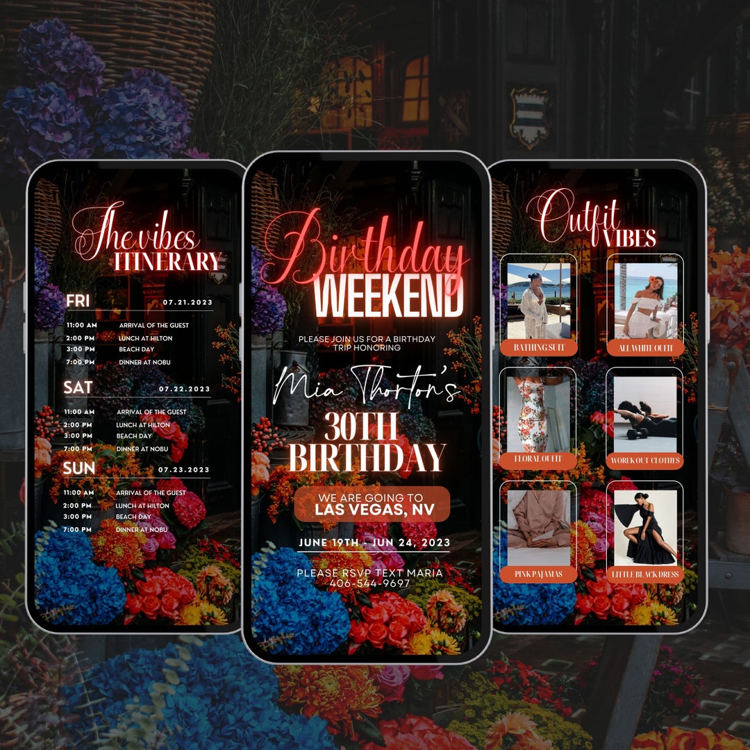 Digital Travel Itinerary, Itinerary Template, Travel Itineray, Birthday ...