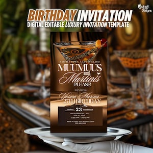 Digital Muumuus & Martinis Invitation, Birthday Girls&#39; Night, MooMoo Party Evite, Brunch Muumuu Dinner Invite, Social Media Template