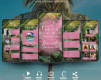 Final Fiesta Bachelorette Itinerary Template: Tequila Party Vacation Planner (Digital)