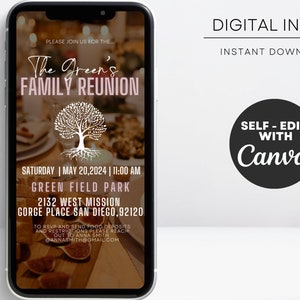 Digital Family Reunion Invitation template , Family Party Invitation, Reunion Gathering Invitation, Invite for Family Reunion, Family bbq