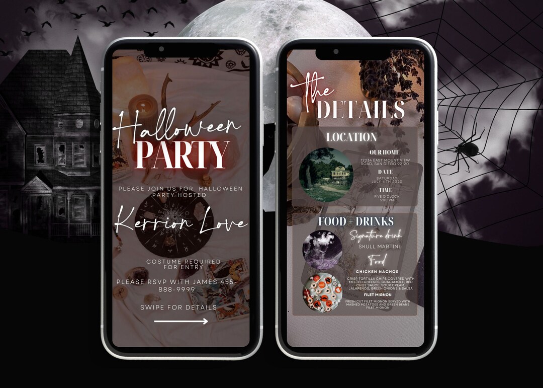 Halloween Party Invitation Digital Halloween Birthday Party Etsy