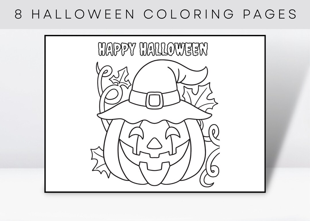Halloween Coloring Pages for Kids Halloween Themed Coloring - Etsy