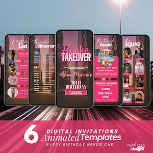 Houston Girl’s Trip, Birthday Weekend, Texas Itinerary Travel Planner, Vacation Schedule, Digital Animated Video Guide, Houston Itinerary