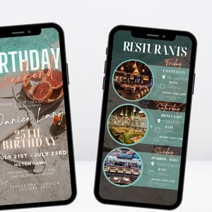 Digital Travel Itinerary, Itinerary Template, Travel Itineray, Birthday ...
