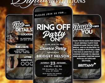 Divorce Party Invitation, Single AF Ladies Night Evite, Breakup Celebration, DIY Editable Digital Party Invite, New Beginnings