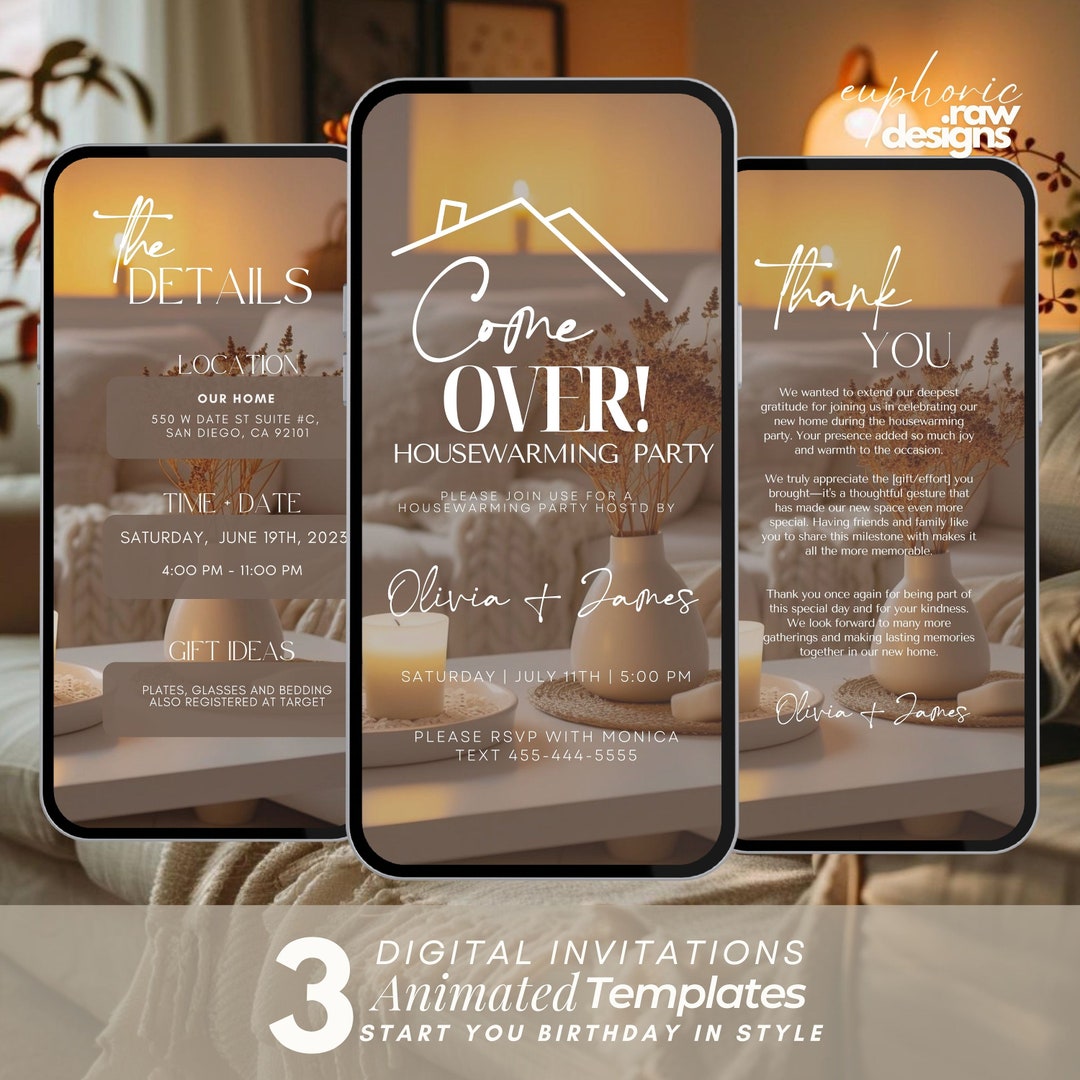 Digital House Warming Invitation, New Home Invite, Housewarming Invite ...