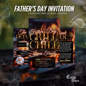 Invito per barbecue per la festa del papà, invito elettronico per grigliate in giardino, invito digitale con testo, volantino modificabile per la festa del papà, modello fai da te per feste
