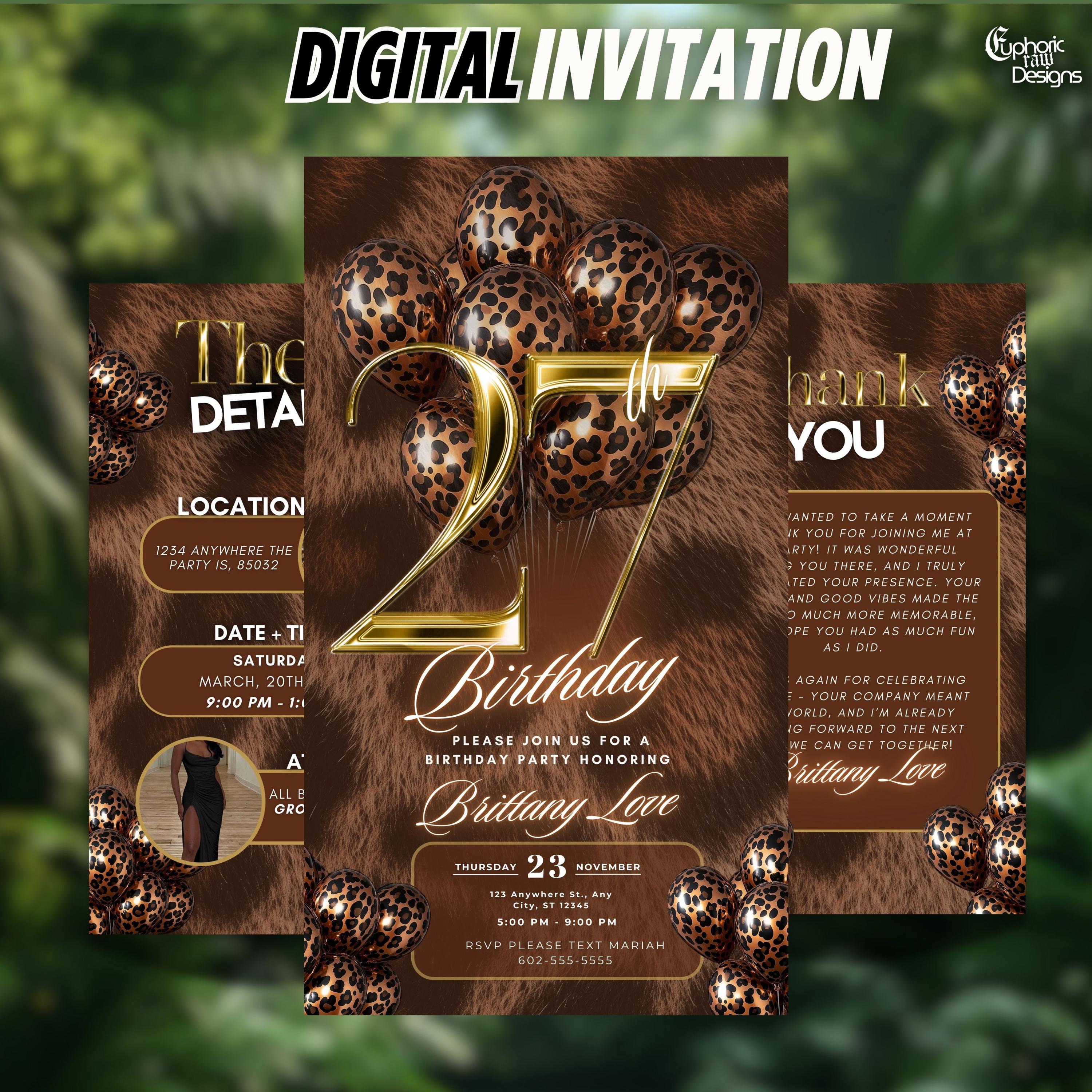 27th Birthday Invitations - Etsy 27th Birthday Invitations - Etsy
