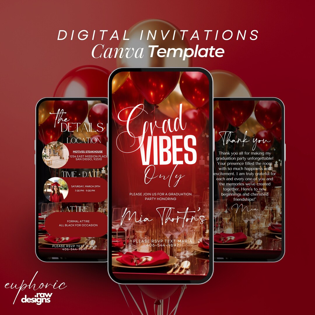 Class of 2025 Graduation Invites, Grad Announcement, High School