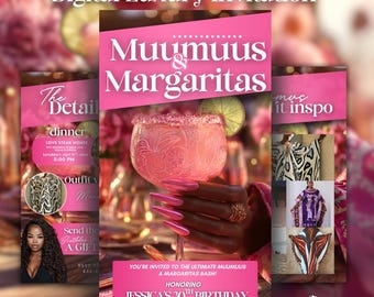 Muumuus & Margs Invitation, Editable Canva Template, Girls Night In, Margaritas Sleepover Muumuus Party, Digital Download