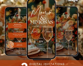 Mother’s Day Brunch Invite, Boho Floral Digital Event Itinerary, Animated Video Invitation, Mom and Mimosa's, Happy Mother’s Day Flyer,