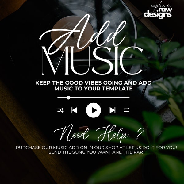 Add Music to your Template, Music Add-on, Add andor change music to ANY invitation or itinerary