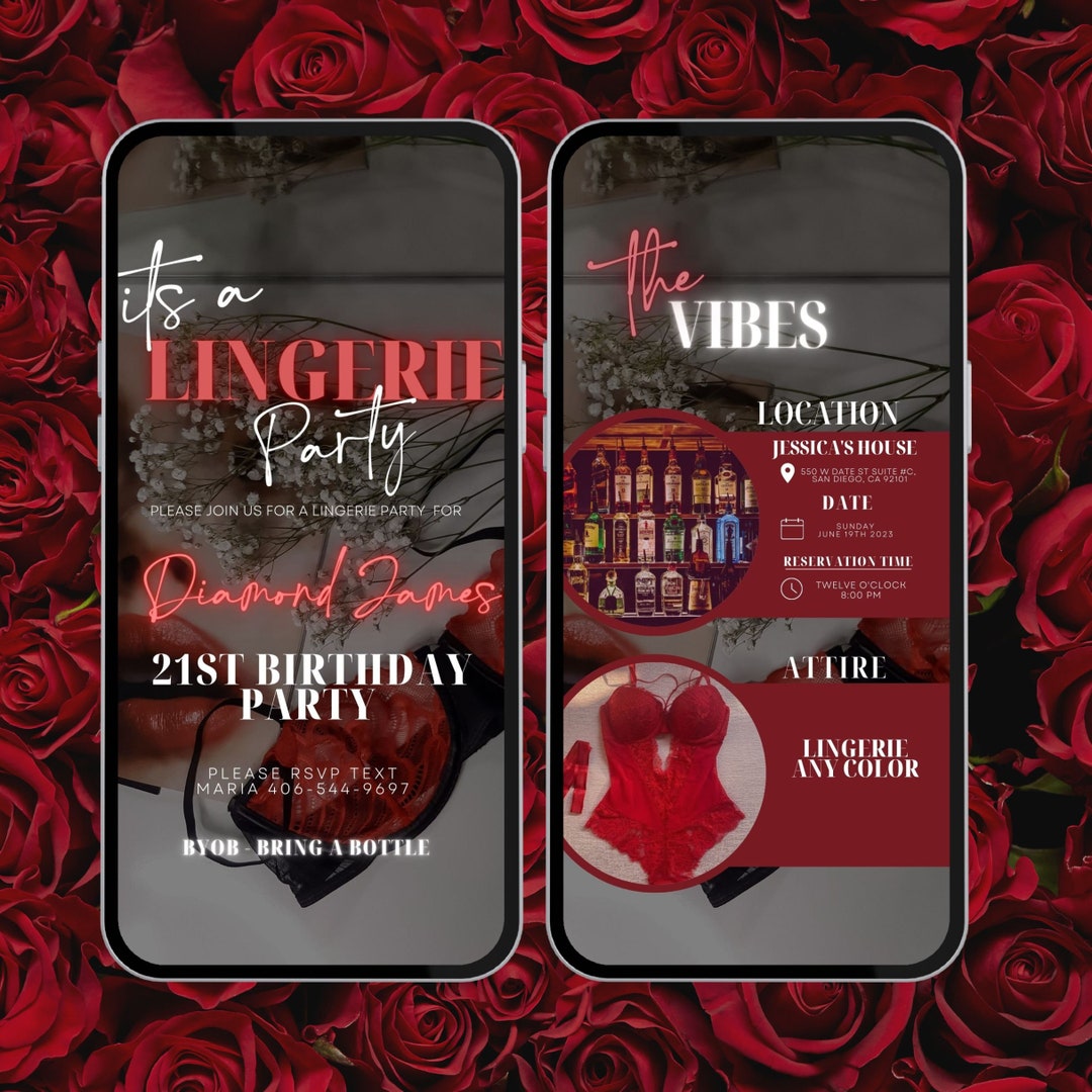 Digital Lingerie Party Invitation, Digital Itinerary, Party Itinerary ...