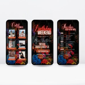 Digital Travel Itinerary, Itinerary Template, Travel Itineray, Birthday ...