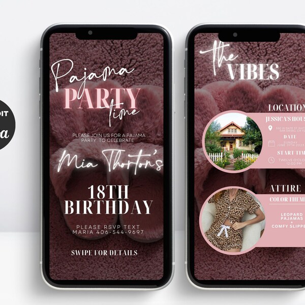 Pajama Party Invite - Etsy