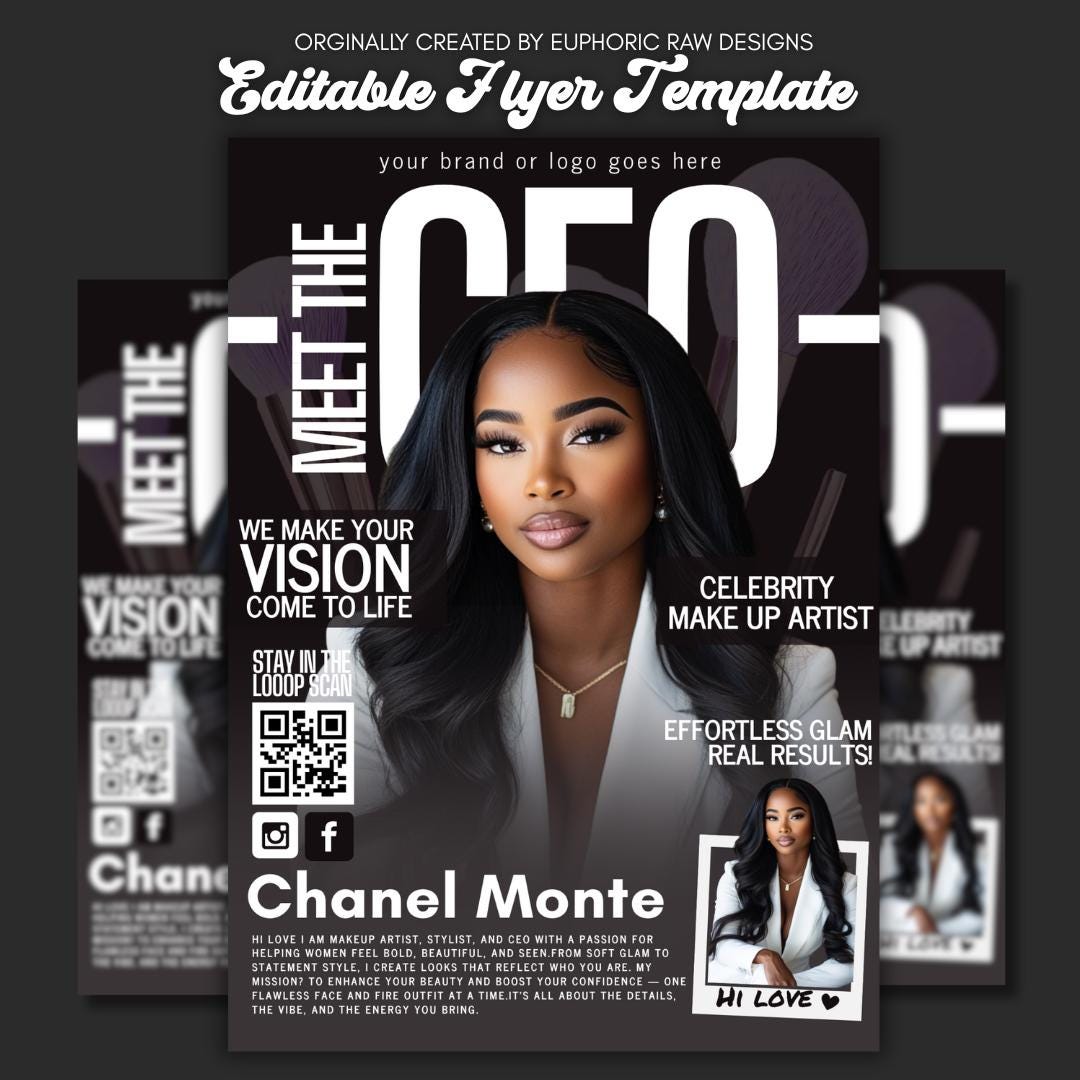 Meet The CEO Flyer, DIY Flyer Template Design, Boss Babe Event Flyer, Women in Business CEO Branding Flyer, Premade Business Owner Spotlight