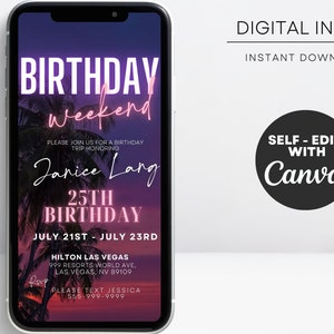 Digital Travel Itinerary, Itinerary Template, Travel Itineray, Birthday ...