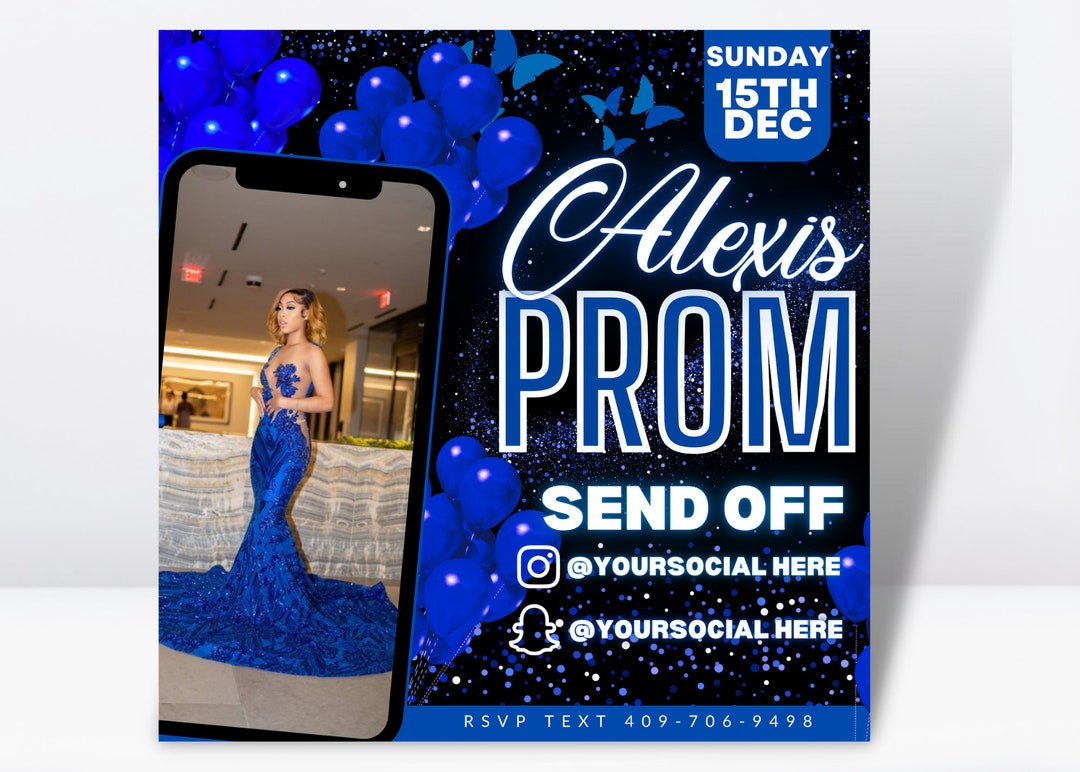 Editable Prom Flyer Dress Reveal, Prom Party Flyer, Prom Invitations, Custom Prom Invite