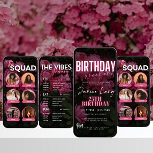 Digital Travel itinerary, travel template, travel itinerary, Birthday Weekend Invitation, Weekend Itinerary, Travel Schedule, Travel planner