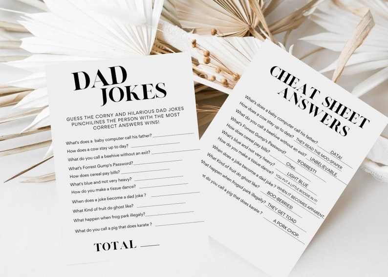 Dad Jokes Baby Shower Game Dad Games Trivia Riddles Funny Etsy