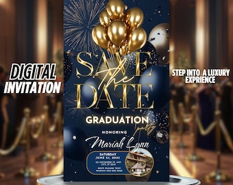Graduation Party Video Invitation, Digital Download Grad Evite, Class of 2026 Celebration Invite, Editable Canva Video Template