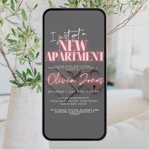 Invitación digital para inauguración de apartamento, bienvenida a casa, casa nueva, apartamento nuevo, casa nueva, fiesta de inauguración