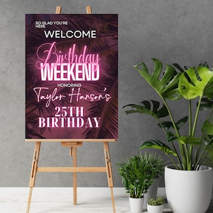 Printable Welcome Sign Birthday Weekend, Birthday Welcome Sign, Birthday Poster, Birthday Party Sign, Printable Sign, Birthday Weekend Sign