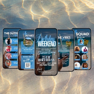 Birthday Weekend Itinerary Template, Weekend Trip Itinerary, Girls Trip Planner, Video Birthday Invite, Digital Itinerary, Girls Trip