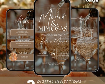 Mother’s Day Brunch Invite, Boho Floral Digital Event Itinerary, Animated Video Invitation, Mom and Mimosa's, Happy Mother’s Day Flyer,