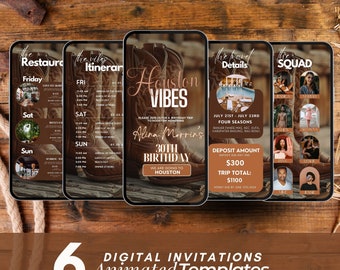 Houston Girl's Trip Itinerary Template, Birthday Weekend Travel Planner, Texas Vacation Schedule, Animated Canva Guide