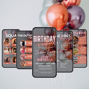 Birthday Weekend Itinerary Template: Girls Trip, Digital Travel Schedule