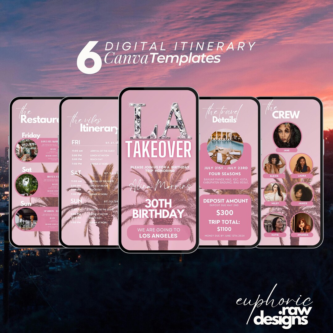 LA Birthday Trip Itinerary: Girls Getaway Planner (digital) - Etsy