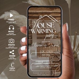 Digital Housewarming Party Invite, New Home Celebration, House Warming Invitation, Welcome Home Editable Template, New Apartment Evite
