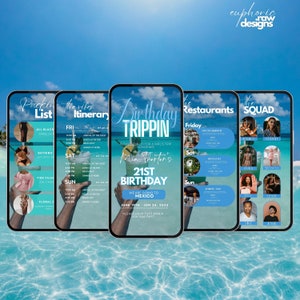 Digital Travel Itinerary, Itinerary Template, Travel Itineray, Birthday ...