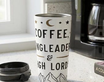 Coffee Wingleaders & High Lords Travel Mug, ACOTAR Inspired Mug, Fourth Wing Reader Gift, Stainless Steel Tumbler for Book Lovers