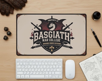 Basgiath War College Desk Mat - Fourth Wing Fan Gift, Fantasy Desk Pad, Dragon Rider Decor