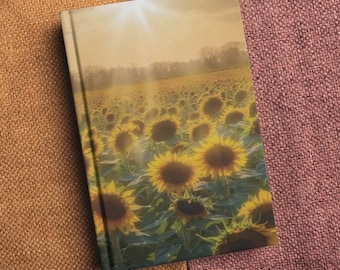 Sunflower Field Hardcover Journal - Matte Finish, Nature-Inspired Writing Notebook